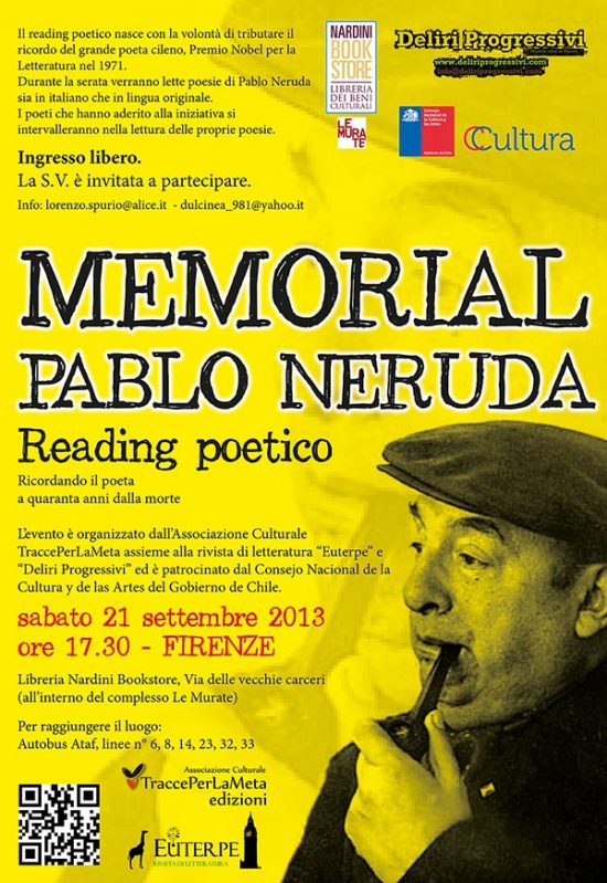 Sabato 21.9.2013 – Reading poetico “Memorial Pablo Neruda”