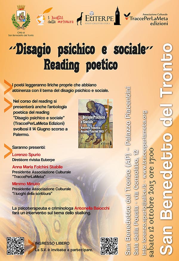 12 ottobre 2013 – Reading poetico “Disagio psichico e sociale”