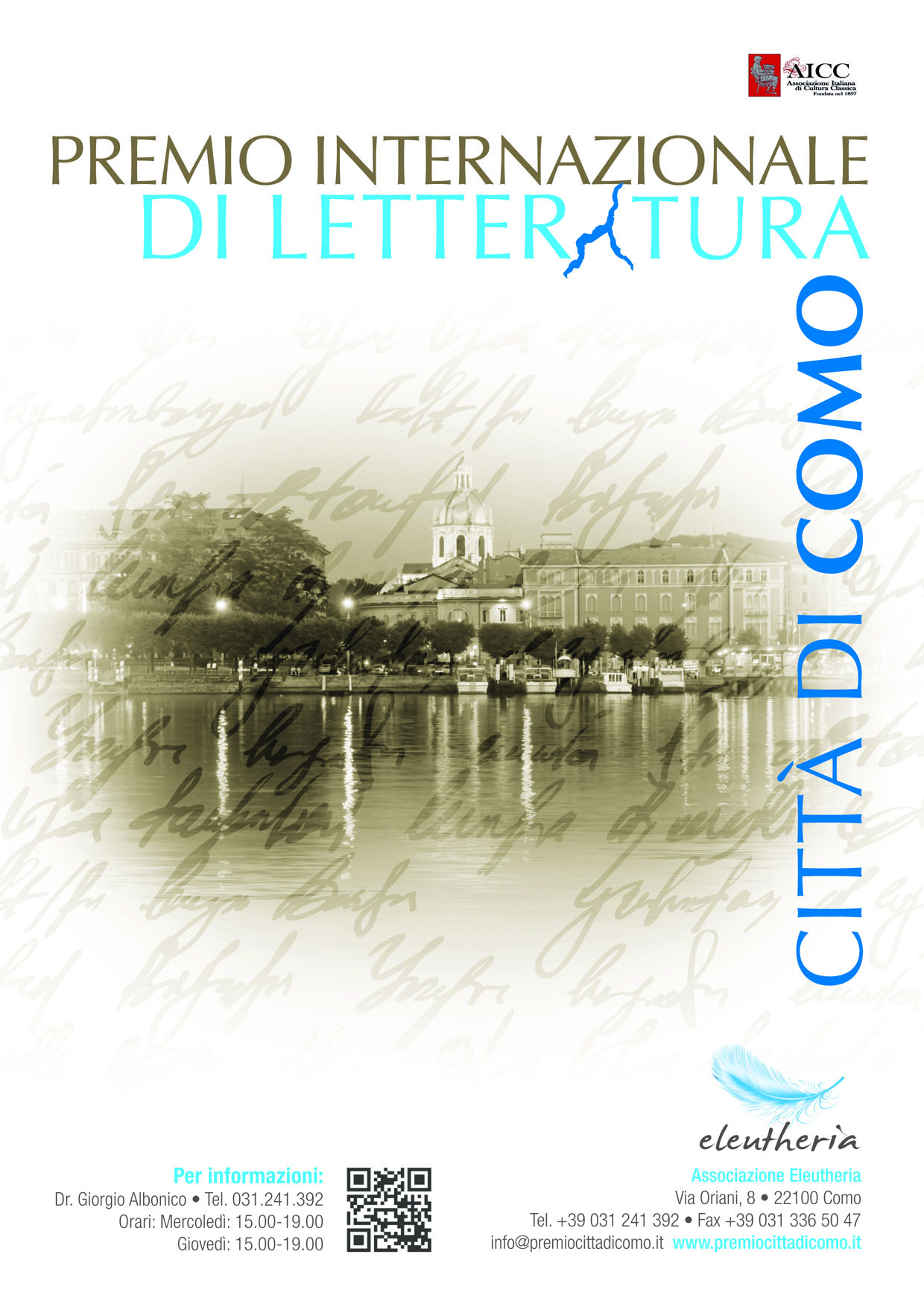 Scadenza 25.4.2014 – 1° Premio internazionale di letteratura “Città di Como”