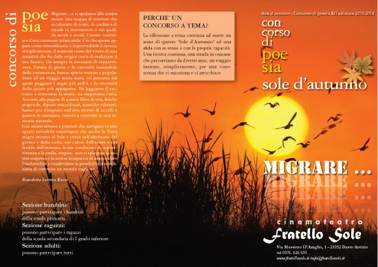 Scadenza 31.5.2014 – Sole d’autunno – Concorso di poesia XII edizione 2013-2014
