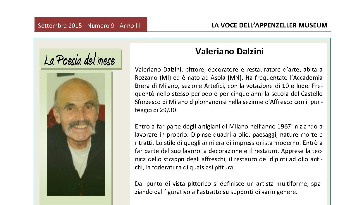 Settembre 2015, n.9, La Voce dell’Appenzeller Museum – Valeriano Dalzini, Il quadro del mese