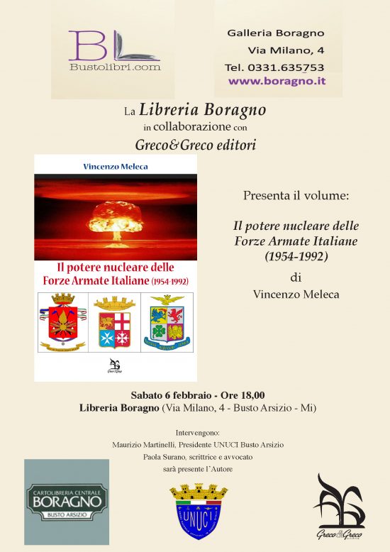 6.2.2016 – Presentazione del libro “Il potere nucleare delle Forze Armate Italiane” di Vincenzo Meleca