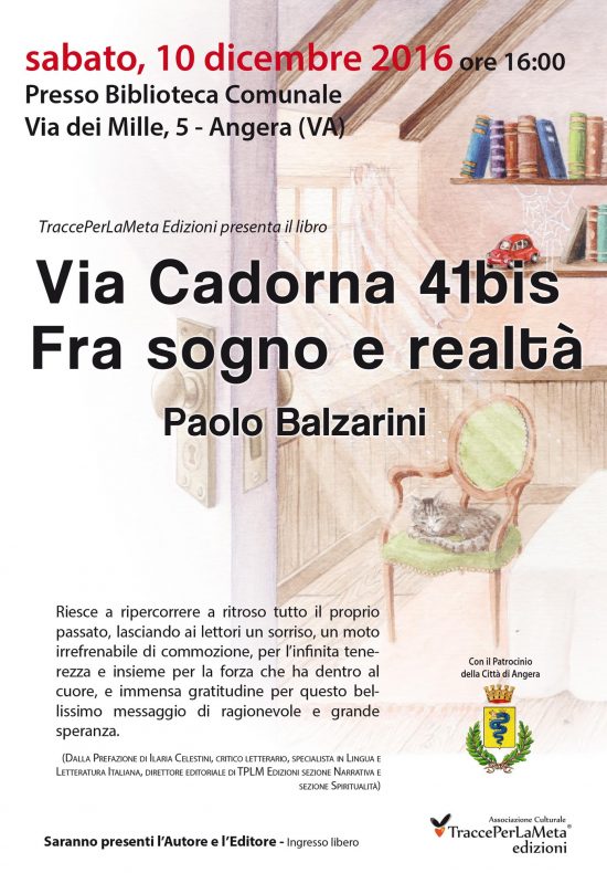 10.12.2016 – “Via Cadorna 41bis” il nuovo libro di Paolo Balzarini
