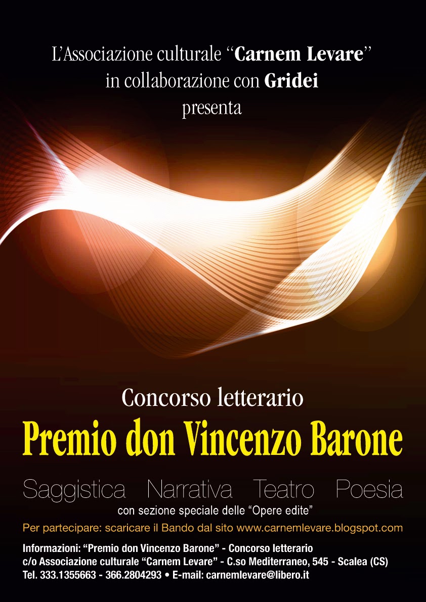 Scadenza 30 aprile 2015 – Premio Letterario Don Vincenzo Barone