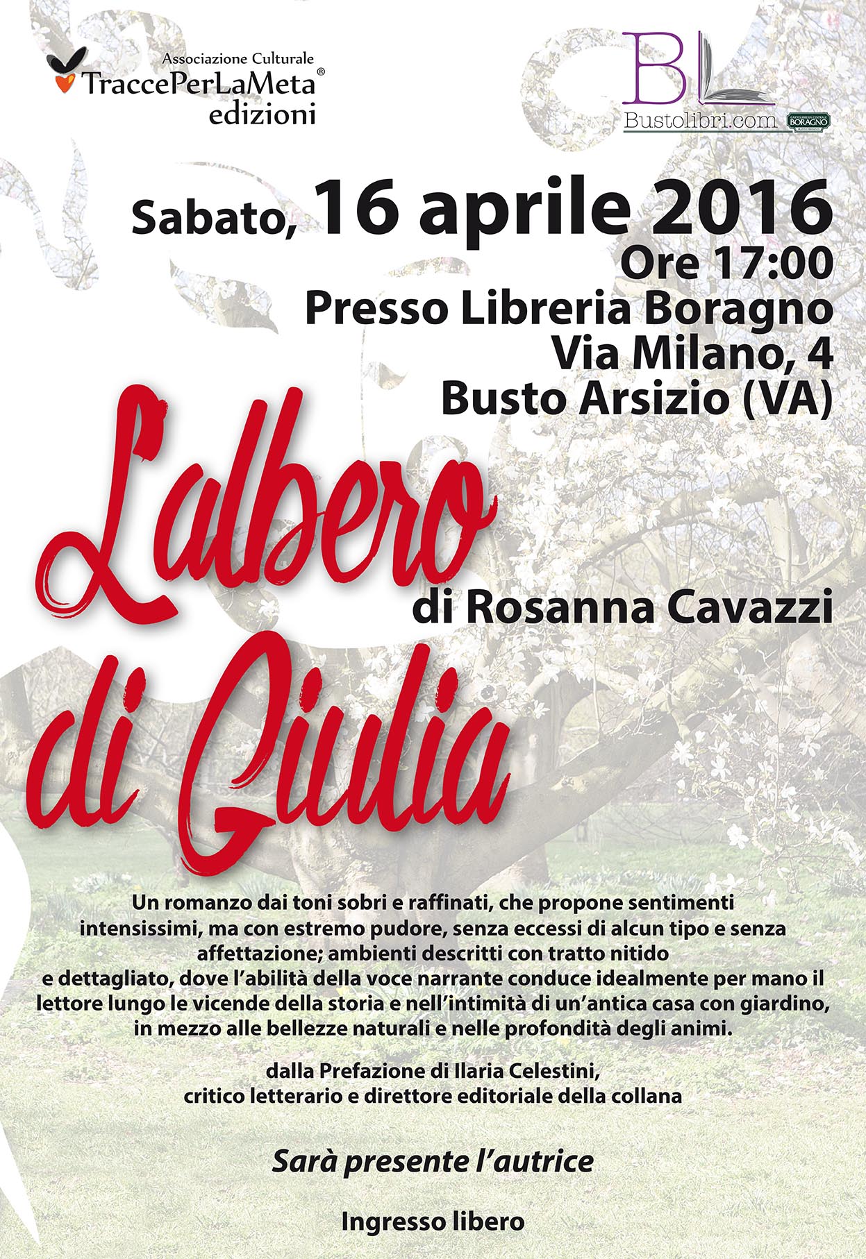 16 aprile 2016 – Presentazione Libro “L’albero di Giulia” di Rosanna Cavazzi