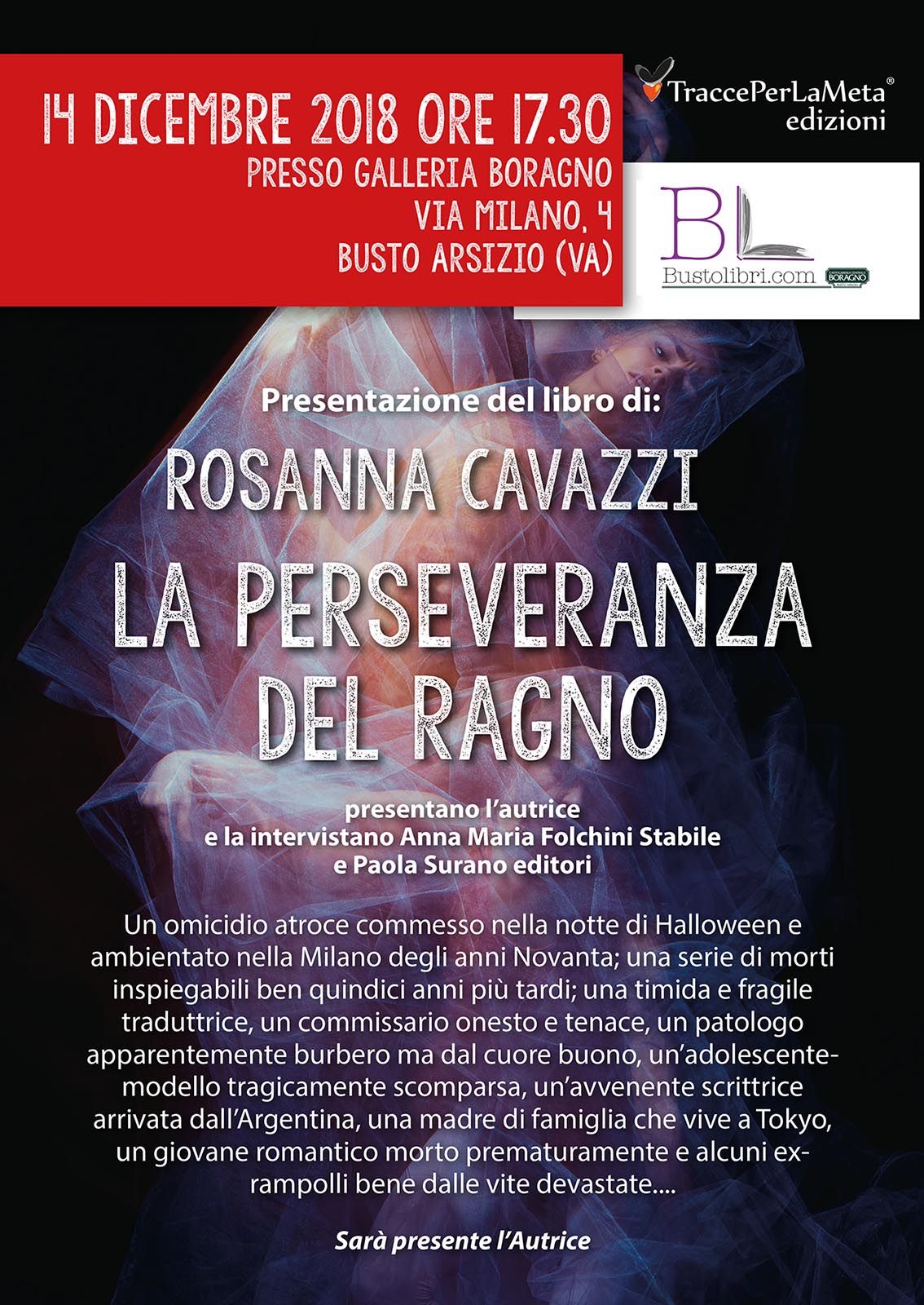 14.12.2018 – Presentazione Libro “La perseveranza del ragno” di Rosanna Cavazzi