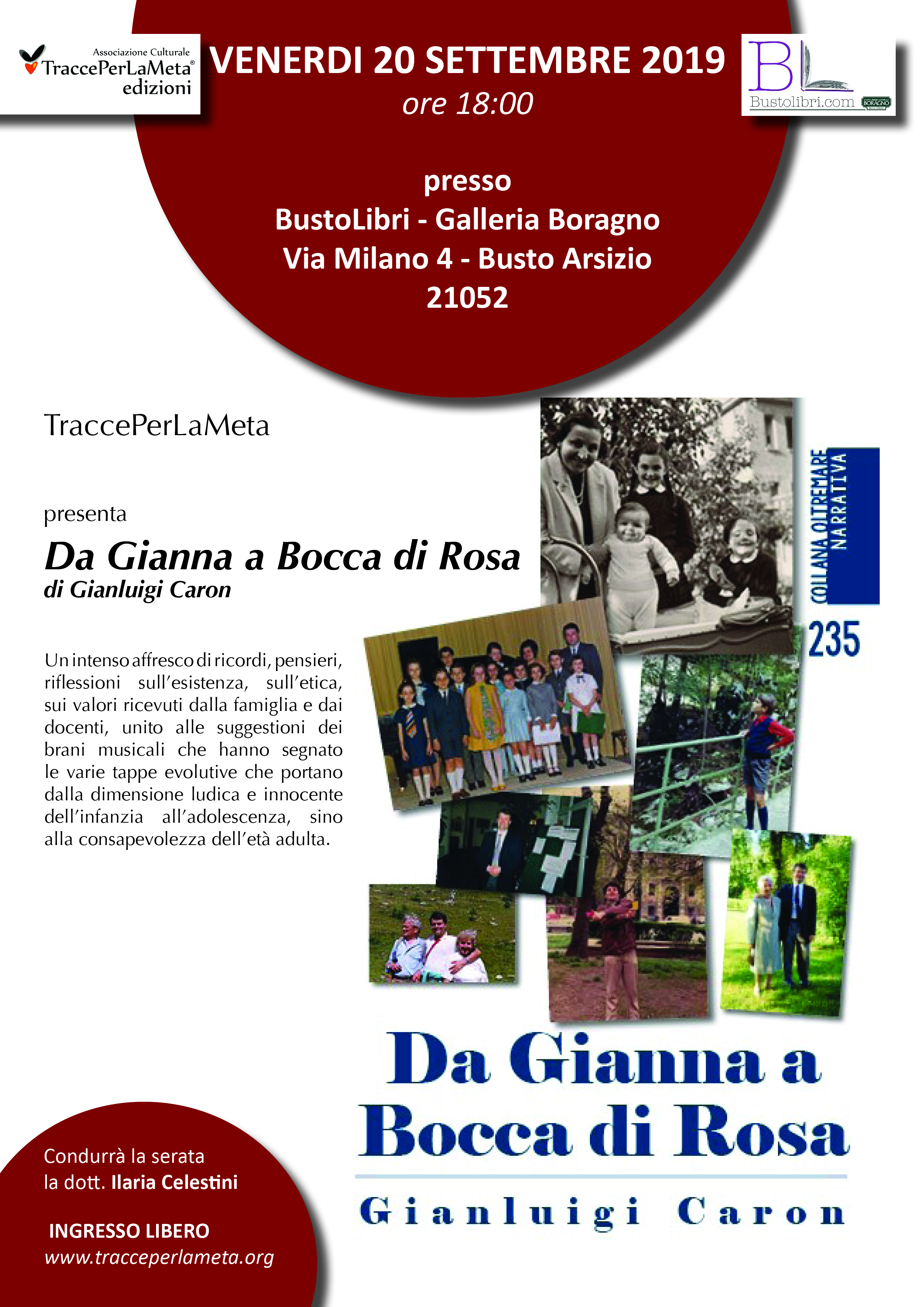20.9.2019 – Presentazione del libro “DA GIANNA A BOCCA DI ROSA” di GianLuigi Caron